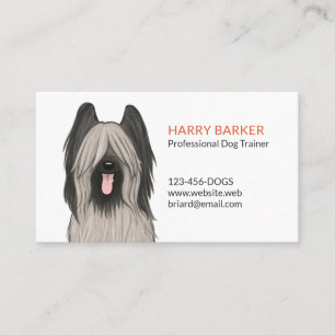 Cute Briard Cartoon Dog   Pet Services   Grooming Business Card