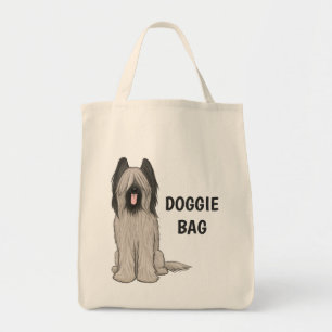 Cute Briard with Custom Text Tote Bag