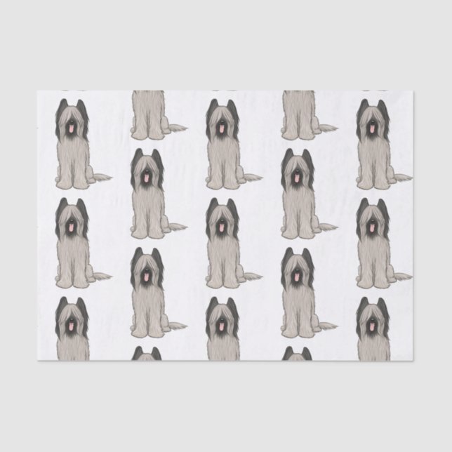 Cute Briards Pattern Tissue Paper (Front)