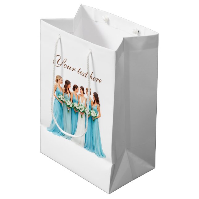 Cute Bridal Party Bride customisable Medium Gift Bag (Front Angled)
