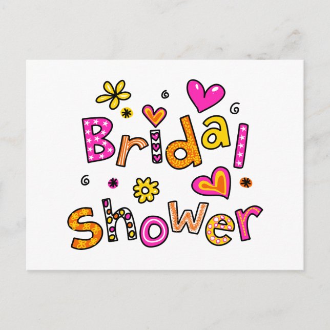 Cute Bridal Shower Greeting Text Expression Invitation Postcard (Front)