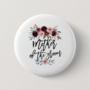 Cute Bridal Shower Wedding Flower Design Mother Of 6 Cm Round Badge