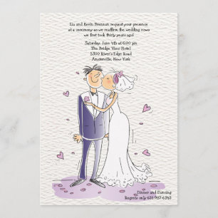 Cute Bride and Groom Anniversary Invitation