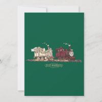 Cute Bride and Groom Trains Wedding