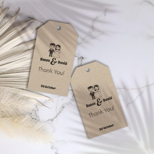 Cute Bride and Groom Wedding Favor Gift Tags