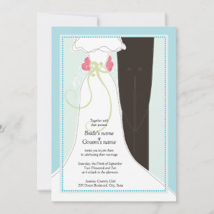 Cute Bride and Groom Wedding Invitations