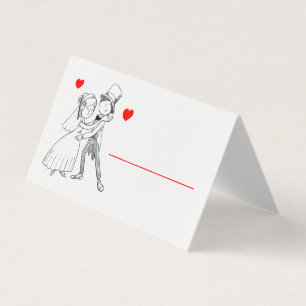 Cute Bride Groom Cartoon Red Wedding Bridal Shower