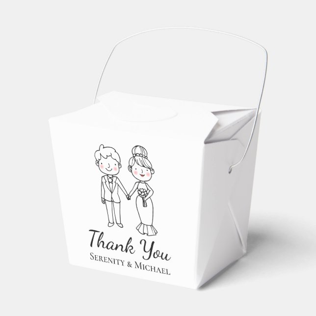 Cute Bride Groom Hangover Kit Personalised Wedding Favour Box (Front Side)