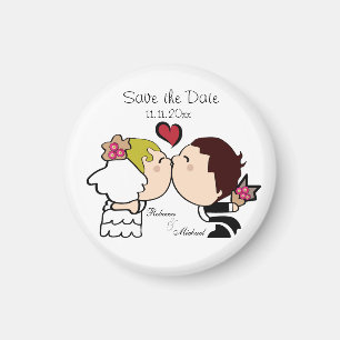 Cute Bride & Groom Save the Date Magnets