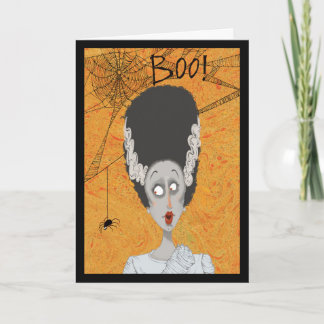 Cute Bride of Frankenstein Halloween Card