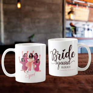 Cute bride squad personalised bridesmaid coffee mug