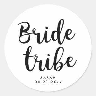 Cute Bride Tribe Classic Round Sticker