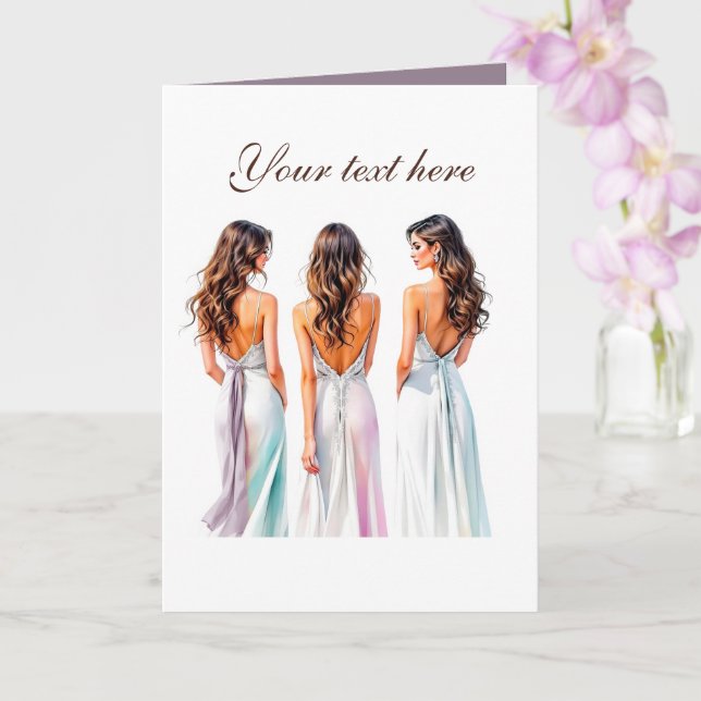 Cute Brides Maids customisable Card (Orchid)
