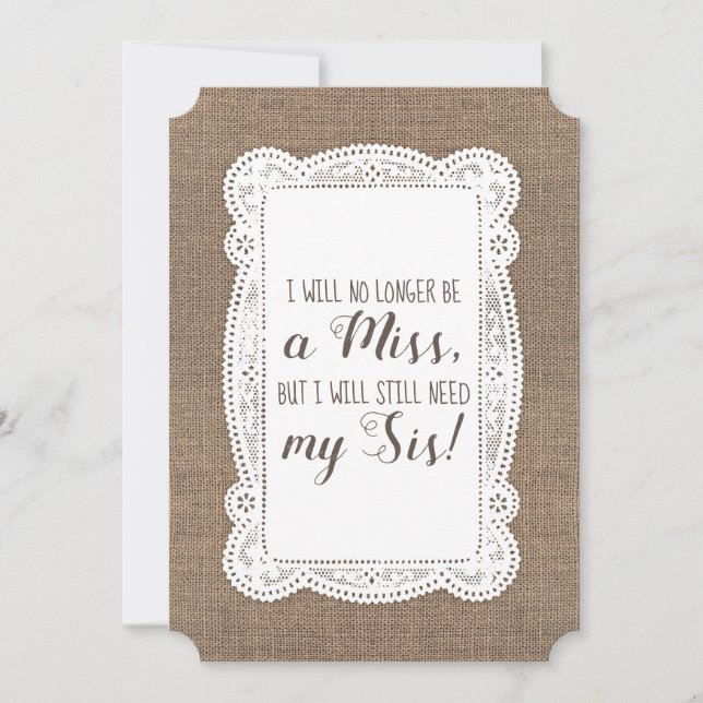 Cute Bridesmaid / Maid of Honour Proposal Invitation (Front)