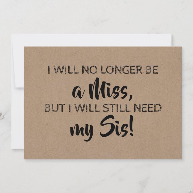 Cute Bridesmaid / Maid of Honour Proposal Invitation (Front)