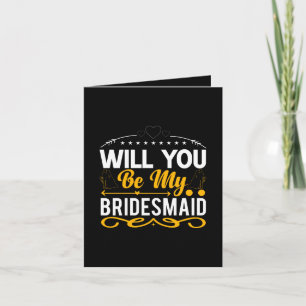 Cute Bridesmaid word art add message Card