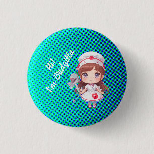 Cute Bridge Nurse Badge Button