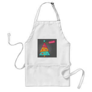 Cute bright Christmas tree modern art craft Standard Apron