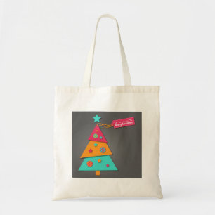 Cute bright Christmas tree modern art craft Tote Bag