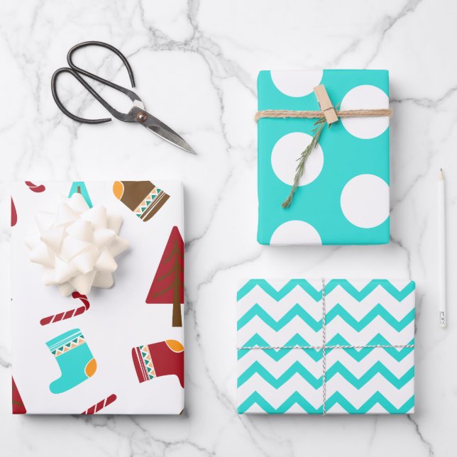 Cute Bright Christmas  Wrapping Paper Sheet (Front)