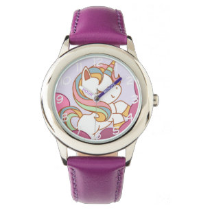 Cute Bright Colourful Unicorn and Rainbow Hair Watch