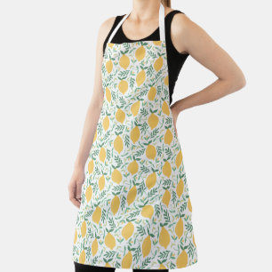 Cute & Bright Country Farm Yellow Lemon Pattern Apron