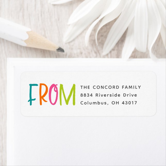 Cute bright from Christmas card return address (Insitu)