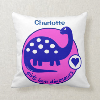 CUTE BRIGHT GIRL PINK DINOSAUR | CUSTOMIZABLE DINO CUSHION
