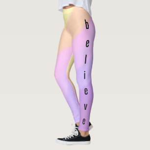 cute bright neon brushstrokes unicorn colours leggings