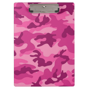 Cute Bright Pink Camo, Camouflage Clipboard