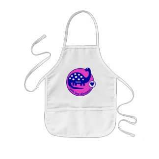 CUTE BRIGHT PINK GIRL DINOSAUR | CUSTOMIZABLE DINO KIDS APRON