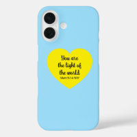 Cute Bright Yellow Heart Light of the World Blue
