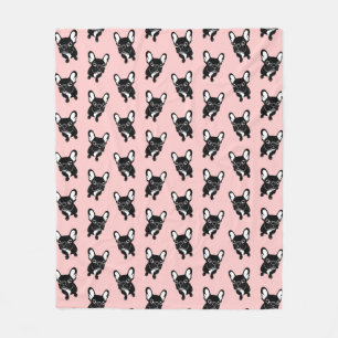 Cute brindle Frenchie is a dreamer Fleece Blanket
