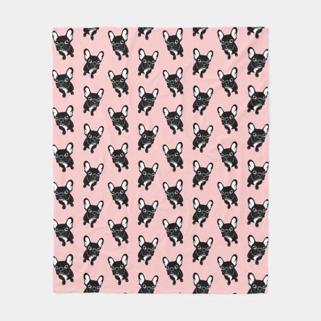 Cute brindle Frenchie is a dreamer Fleece Blanket (Front)