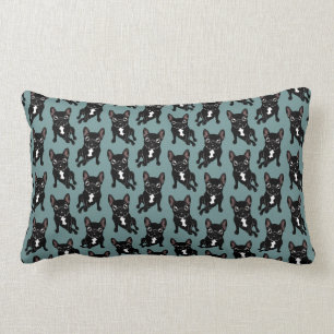 Cute brindle Frenchie is your best friend Lumbar Cushion