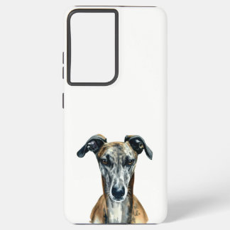Cute Brindle Greyhound illustration for Dog Lovers Samsung Galaxy Case