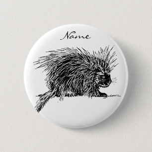 Cute Bristly Hedgehog Thunder_Cove 6 Cm Round Badge