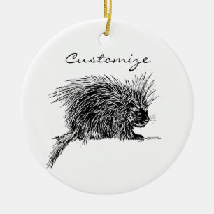 Cute Bristly Hedgehog Thunder_Cove Ceramic Tree Decoration