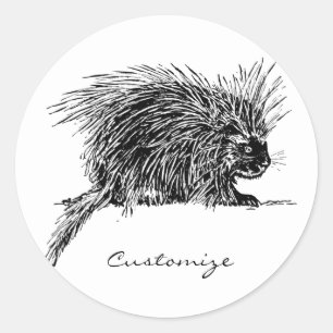 Cute Bristly Hedgehog Thunder_Cove Classic Round Sticker