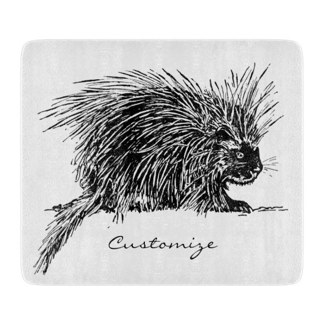 Cute Bristly Hedgehog Thunder_Cove Cutting Board (Front)