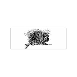 Cute Bristly Hedgehog Thunder_Cove Rubber Stamp
