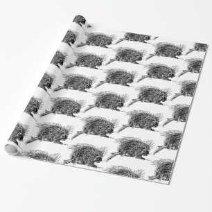Cute Bristly Hedgehog Thunder_Cove Wrapping Paper