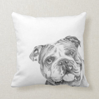 Cute British Bulldog cushion by Tracy Stone