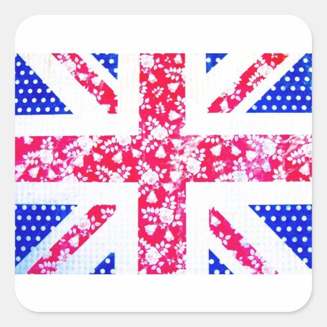 Cute British Flag Square Sticker (Front)