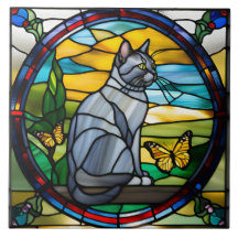 Cute British Shorthair Cat Decorative Tile