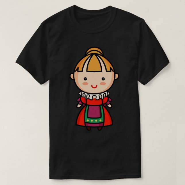 Cute British Victorian Era Woman in Traditional Cl T-Shirt (Design Front)