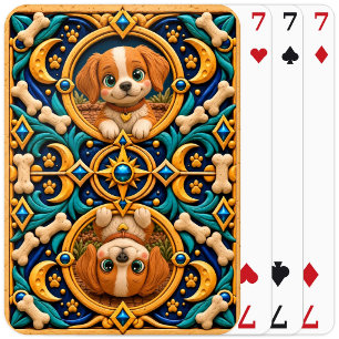 Cute Brittany Spaniel Puppy, Baby Dog Playing Cards