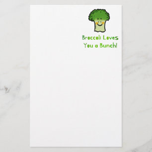 Cute Broccoli Pun Cartoon Design Stationery