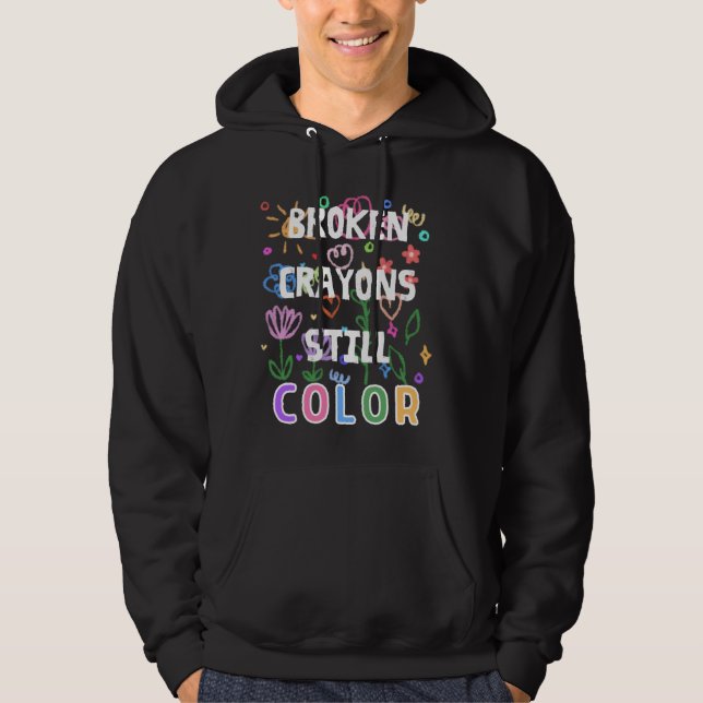 Cute Broken Crayon Still Colour Hoodie (Front)