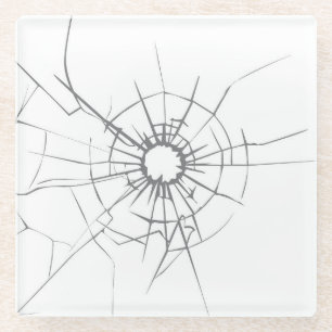 Cute Broken Glass with Hole Glass Coaster